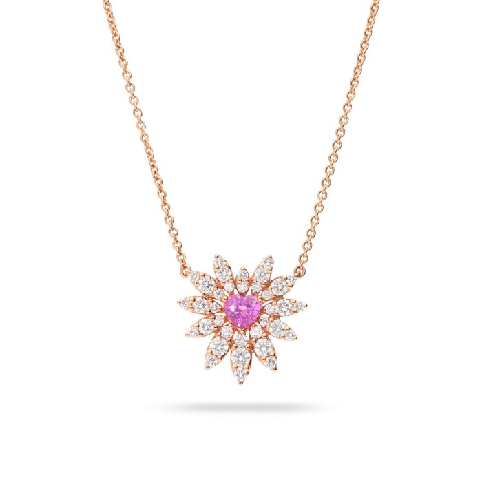 Rose Gold Necklace with Pink Sapphire
