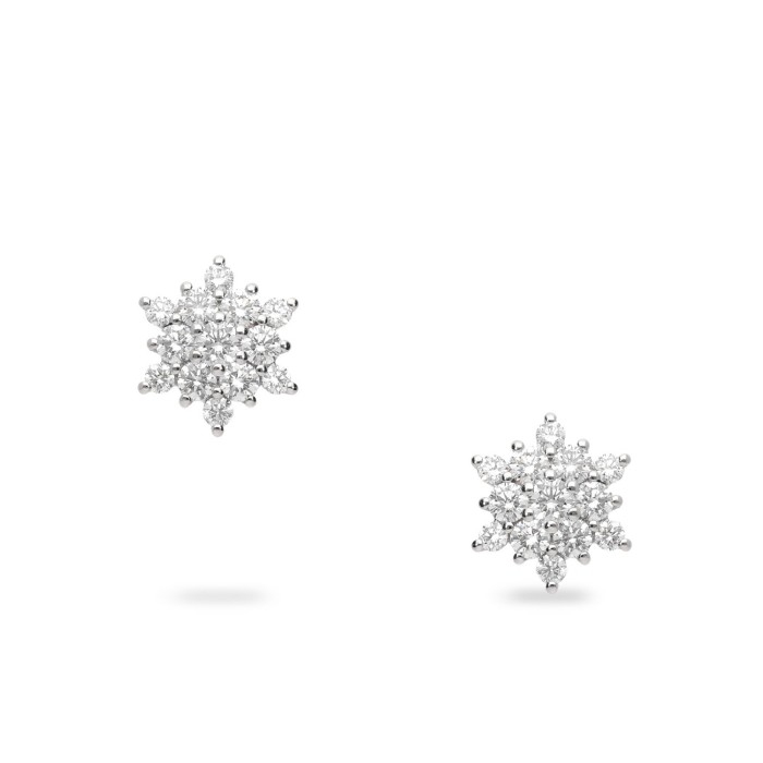 Arracades estrella en or blanc amb diamants