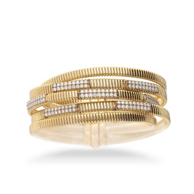 Pulsera Tubogas en Oro Amarillo y Diamantes
