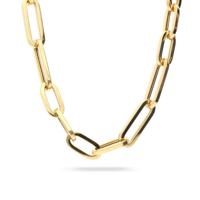 Collar Estilo Paperclip Oro Amarillo