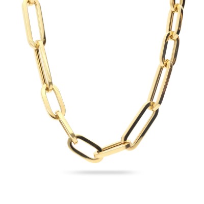 Collar Estilo Paperclip Oro Amarillo