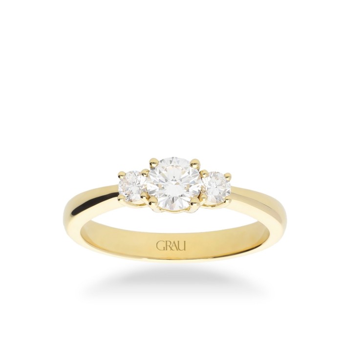Anell Trilogy amb Diamants d’Or Groc