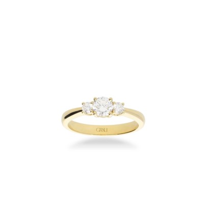 Anell Trilogy amb Diamants d’Or Groc