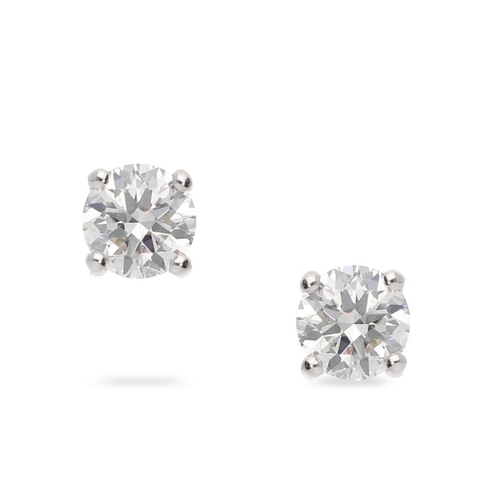 Arracades Dormilona d’Or Blanc amb Diamants