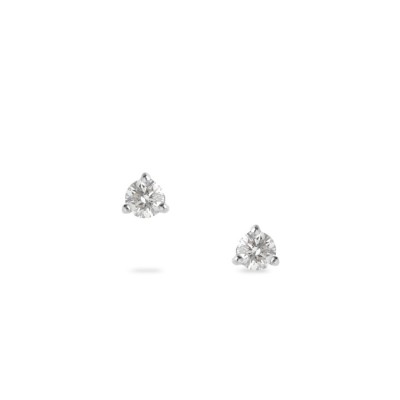 Pendientes Dormilona con Diamante en Oro Blanco