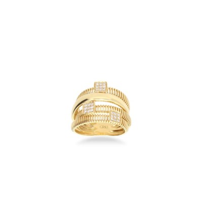 Anell Grau d’Or Groc amb Diamants