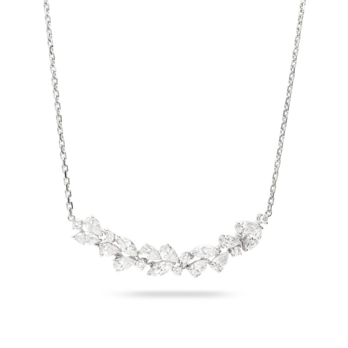 Collaret estíl Branca d’Olivera d’Or Blanc amb Diamants