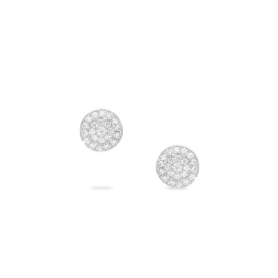 Pendientes Botón con Pavé de Diamantes