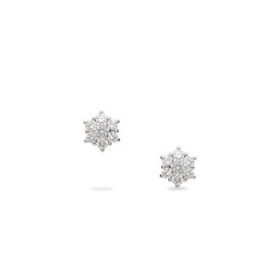 Pendientes de botón con Diamantes en Oro Blanco