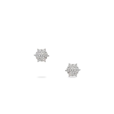 Pendientes de Botón hexagonal con Diamantes