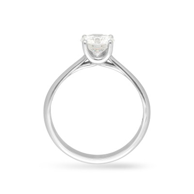 Anillo solitario de platino