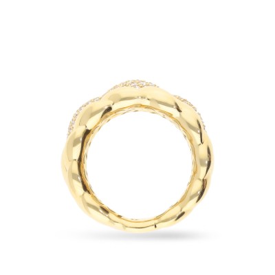 Anell d’Or Groc amb Semipavé de Diamants