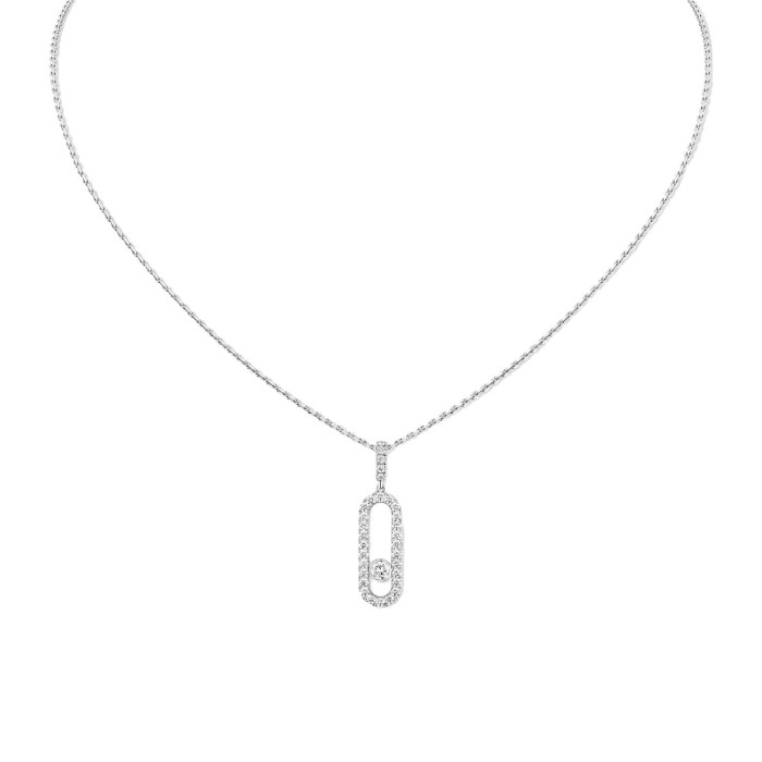 Collar de oro blanco y diamantes Move Uno Messika