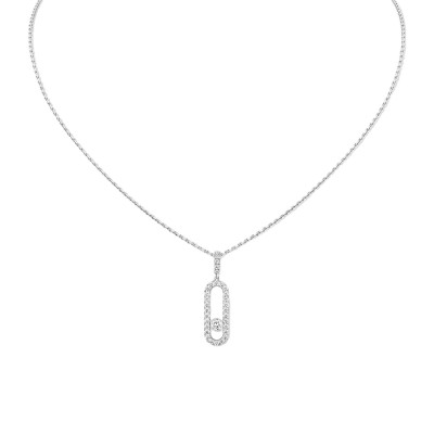Collar d'or blanc i diamants Move One Messika