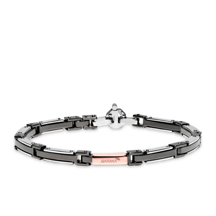 Pulsera Baraka Explore 20cm de  Acero, Oro Rosa y Diamantes