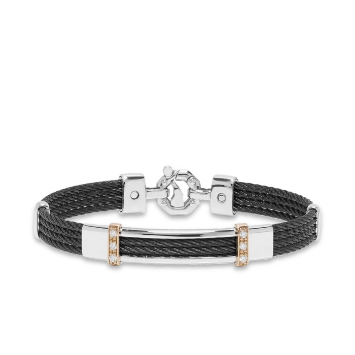 Pulsera Baraka 316L con Diamantes en Oro Rosa
