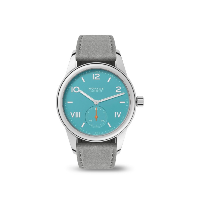 Nomos Club Steel Watch With Blue Dial