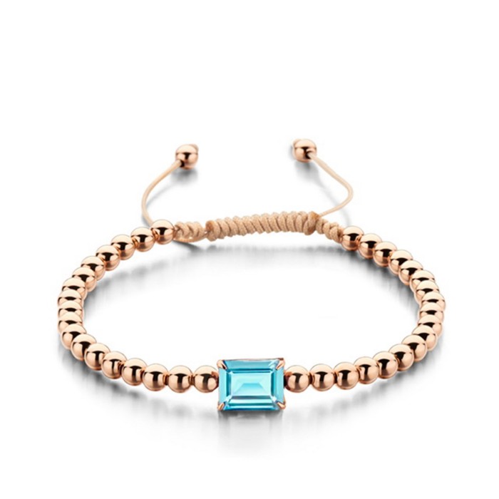 Pulsera Grau de Oro Amarillo con Topacio Azul Cielo