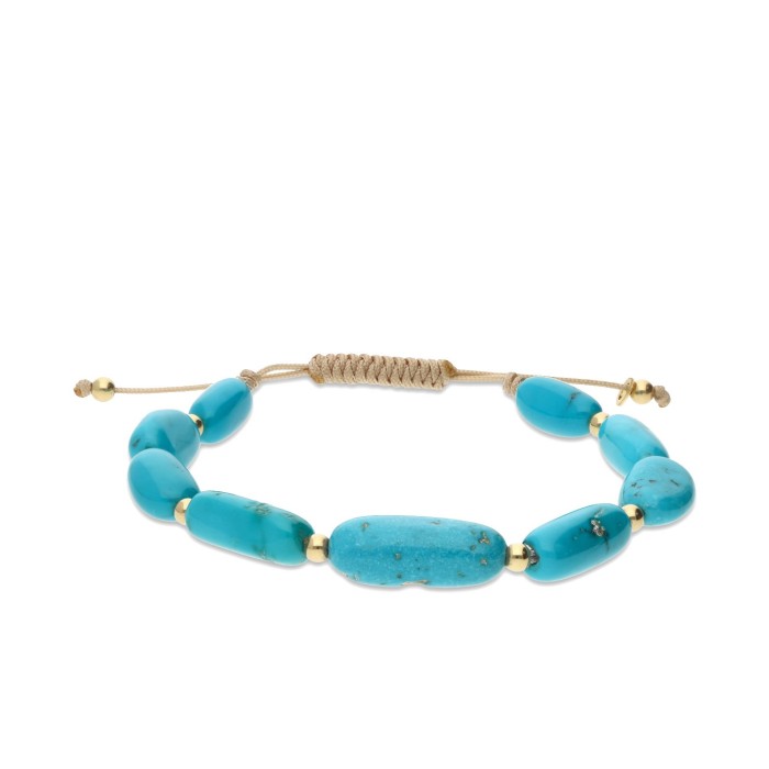 Pulsera de Oro Amarillo de 18 kt con Turquesa
