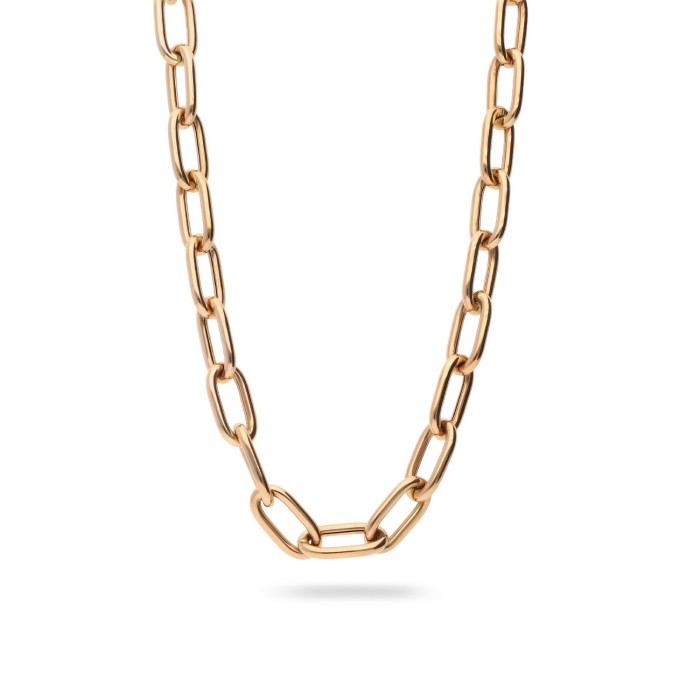 Rose Gold Necklace with Pavé Diamond Clasp