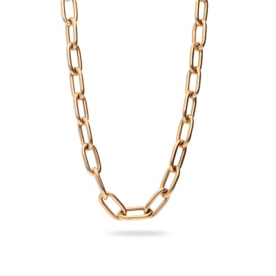 Rose Gold Necklace with Pavé Diamond Clasp