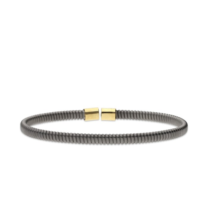 Titanium & Yellow Gold Tubogas Bracelet 4mm - Size M
