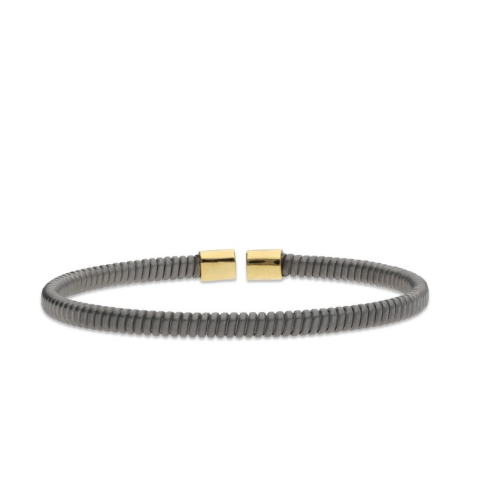 Titanium & Yellow Gold Tubogas Bracelet 4mm - Size S