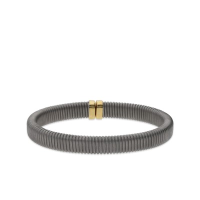 Tubogas Titanium & Yellow Gold Bracelet 8mm - Size S