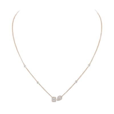 Collar Messika My Twin en Oro Rosa y Diamantes