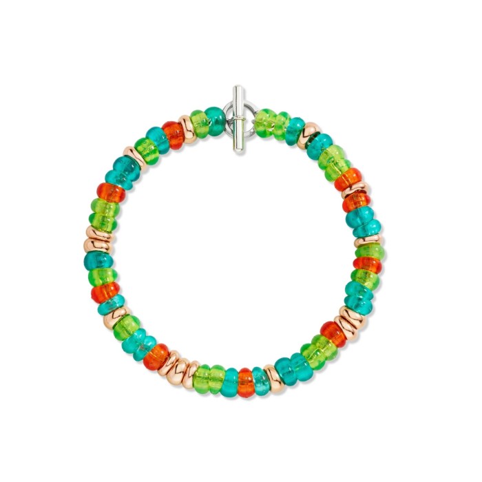 Gold-plated Silver and Recycled Plastic Rondelle Bracelet