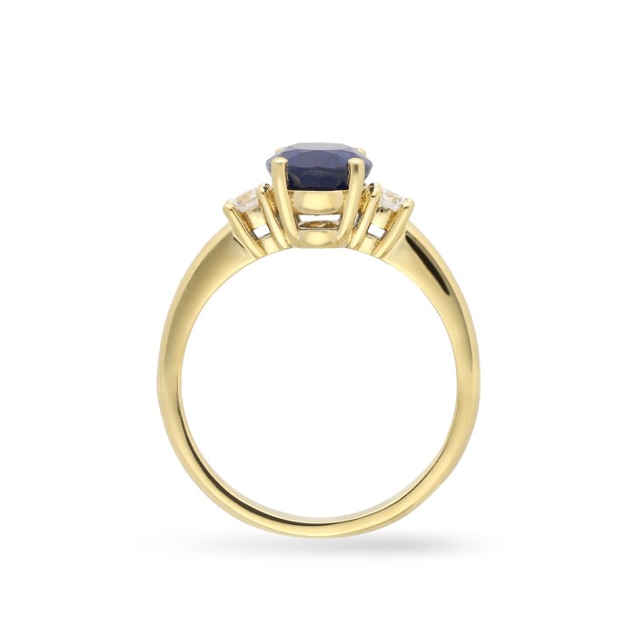 Anillo Solitario Trilogy con Zafiro Azul