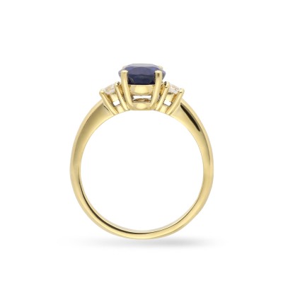 Anell Solitari Trilogy amb Safir Blau
