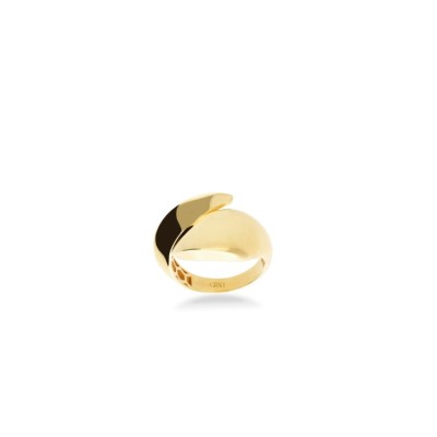 Anillo de Oro Amarillo con Diseño Bombeado