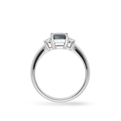 Anillo solitario Trilogy con Zafiro Azul