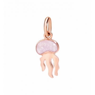 Charm medusa d'or rosa de 9 quirats i esmalt lila de Dodo