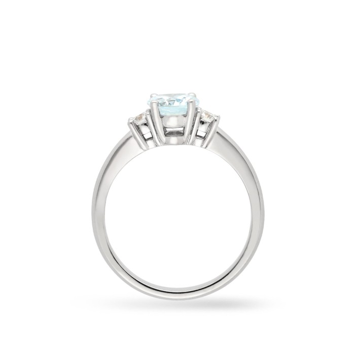 Anillo solitario Trilogy con Agua marina
