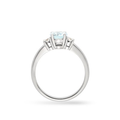 Anillo solitario Trilogy con Agua marina