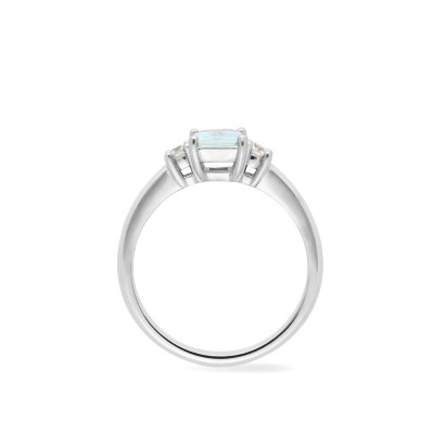 Anillo solitario Trilogy con Agua Marina