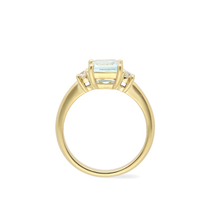 Anillo solitario Trilogy con Agua Marina