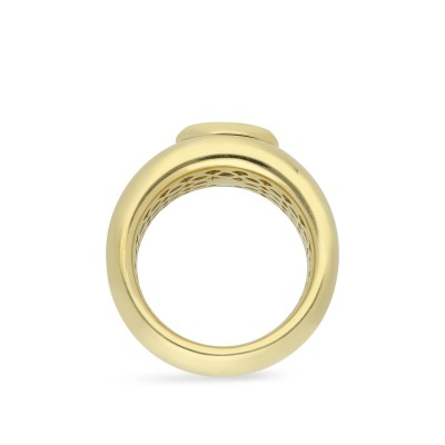 Anillo de Banda Grau Oro Amarillo y Diamante Ovalado