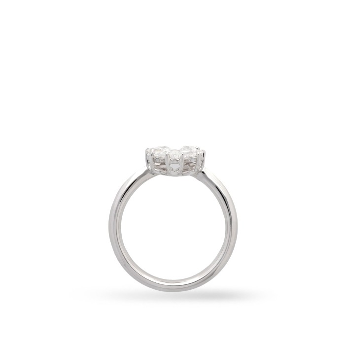 Anell Flor en Or Blanc