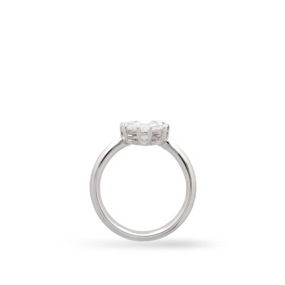 Anell Flor en Or Blanc
