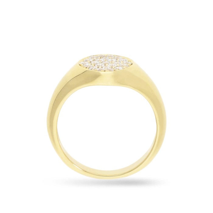 Yellow Gold Pinky Ring with Pavé Diamonds | Jewelry Online Grau