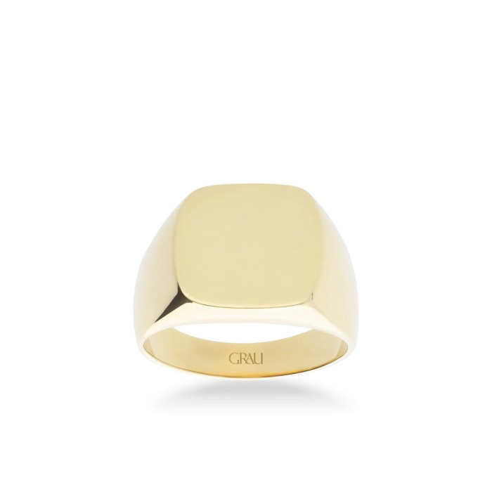 Anell Segell Rectangular d’Or Groc de Grau