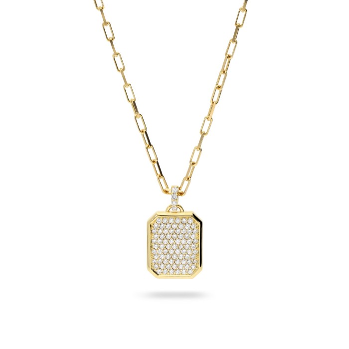 Collar d’Or Groc amb Placa de Diamants de Grau