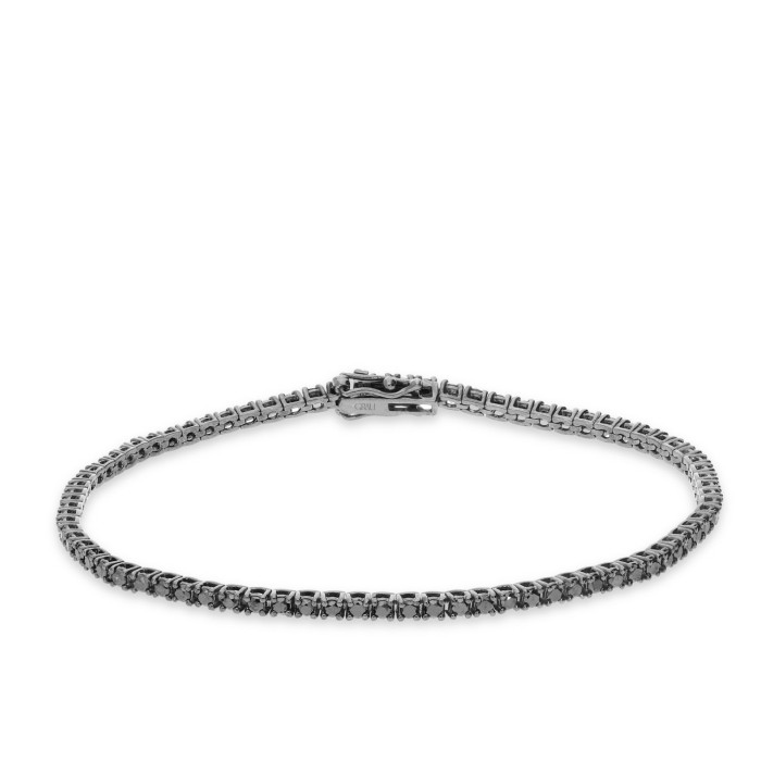 Polsera Riviere d'Or Blanc amb Diamants Negres