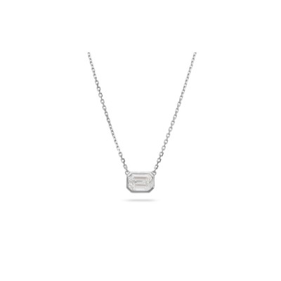 Collaret d’Or Blanc amb Diamant Talla Maragda