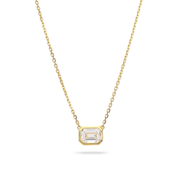 Collaret amb Diamant Talla Maragda d'Or Groc