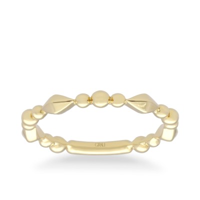 Bollicine Rhombus Ring Grau Yellow Gold