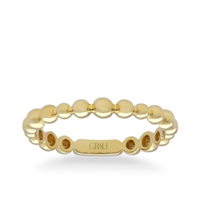 Bollicine Circular Ring Grau Yellow Gold
